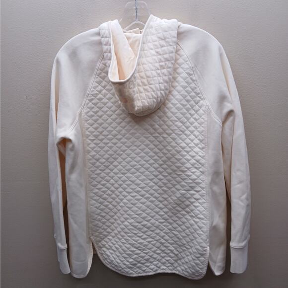 L. L. Bean Long Sleeve Hooded Quilted Full Zip Jacket Cream Size Medium Outdoors - Picture 8 of 11